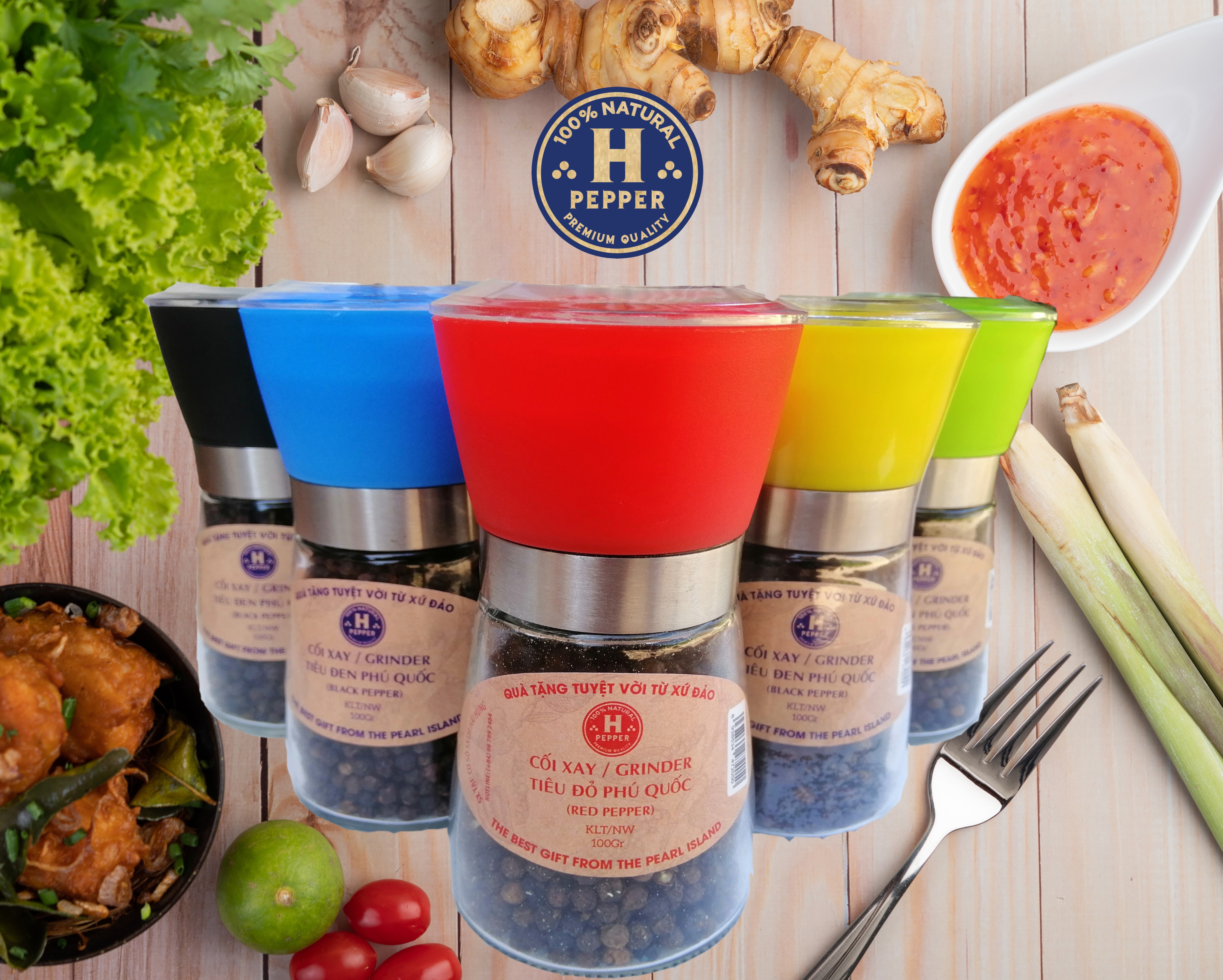 Cối xay tiêu đen Phú Quốc hũ 100g