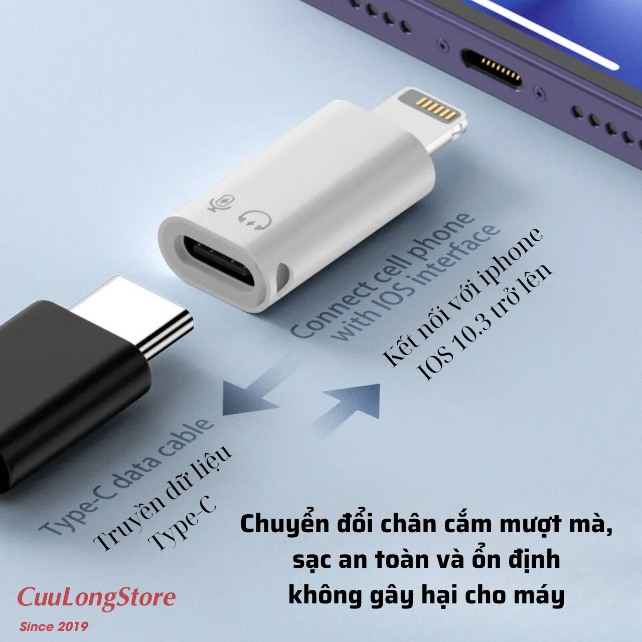 Type C to lightning jack OTG headphone converter USB to Lightning iPhone