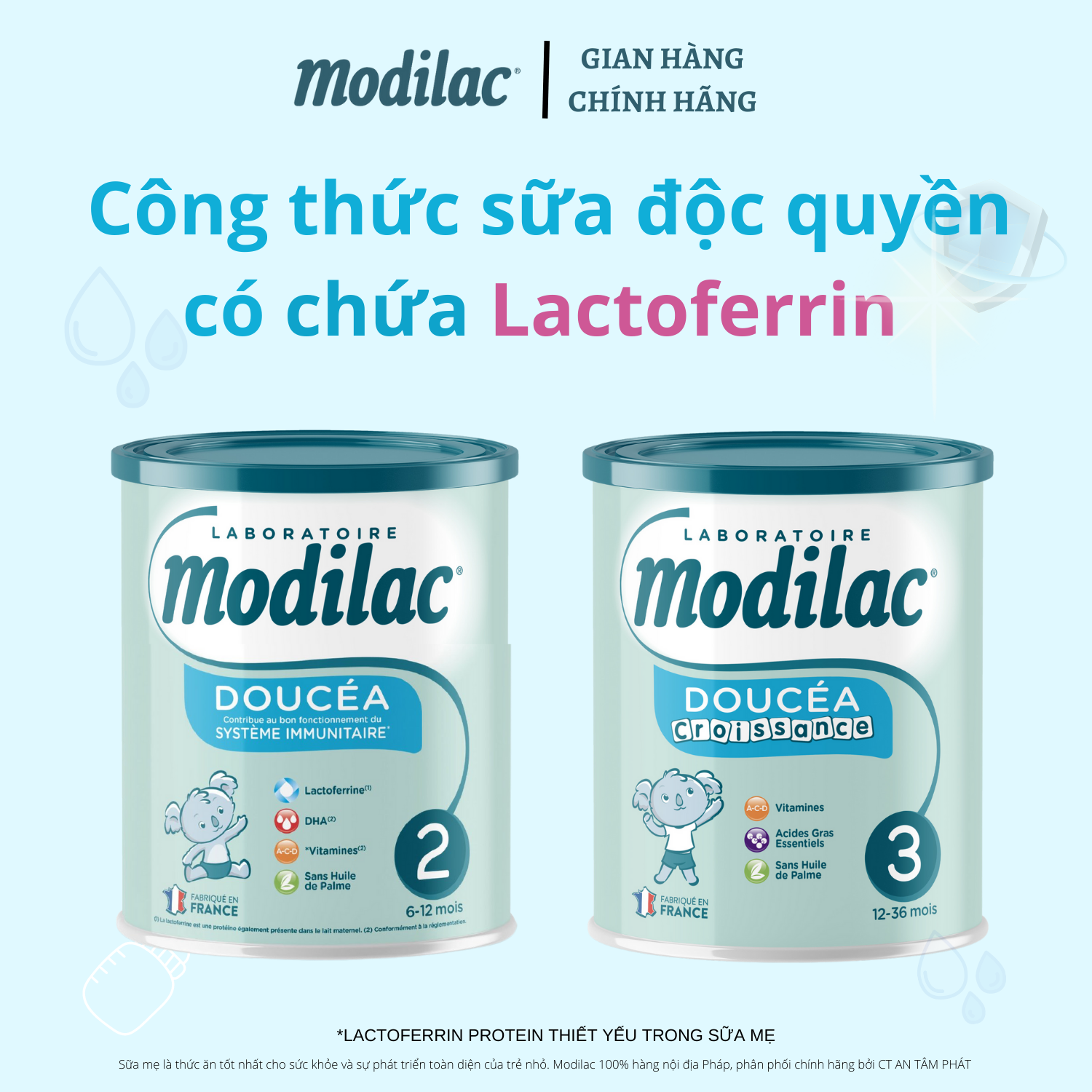 Combo 2 sản phẩm MODILAC DOUCÉA 2 và MODILAC DOUCÉA 3