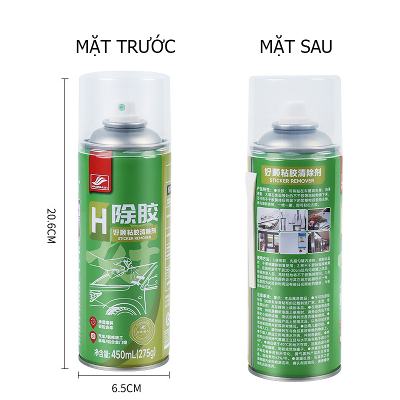 Chai Xịt Tẩy Băng Dính Nhanh Sạch Hiệu Quả HaoShun H-1003 Dung Tích 450ml
