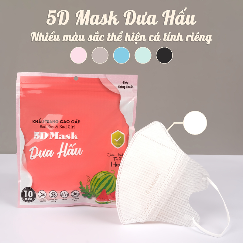 Thùng 100 Chiếc Khẩu Trang 5D Dưa Hấu Người Lớn