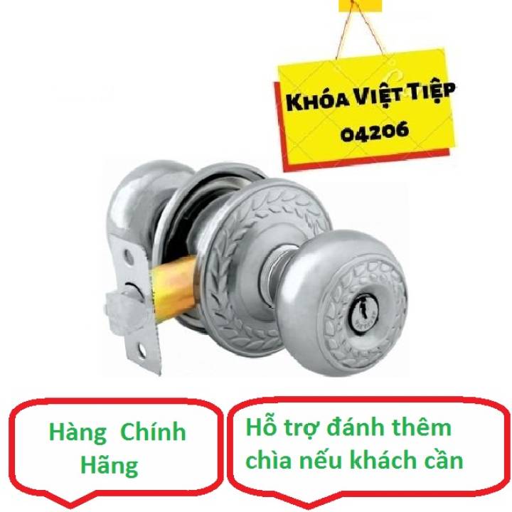 Khóa tay nắm tròn Việt Tiệp , khóa cửa nhôm, Khóa cửa gỗ – có hỗ trợ đánh thêm chìa