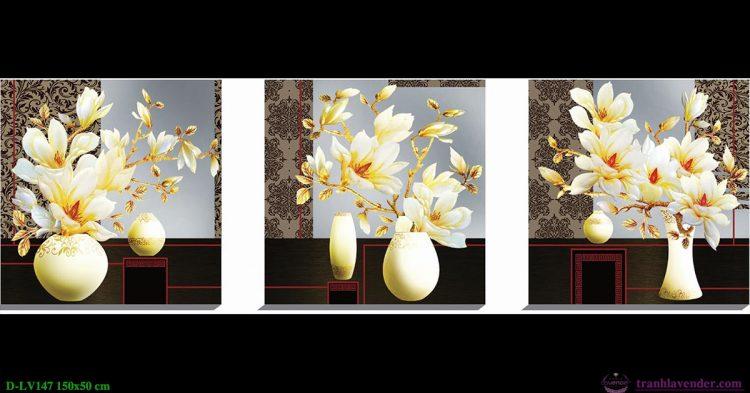 Tranh đính đá bình hoa lv147 kt 150 x 50 cm
