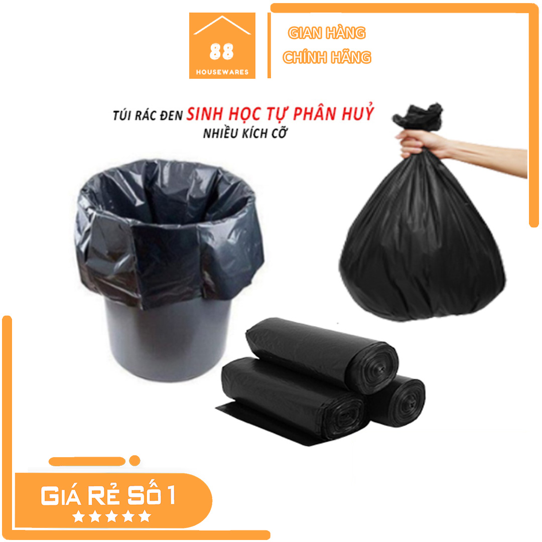 1kg Túi Đựng Rác Tự Phân Hủy Sinh Học Đen Tiểu 45x55cm Gia Phú ( 3 cuộn ...