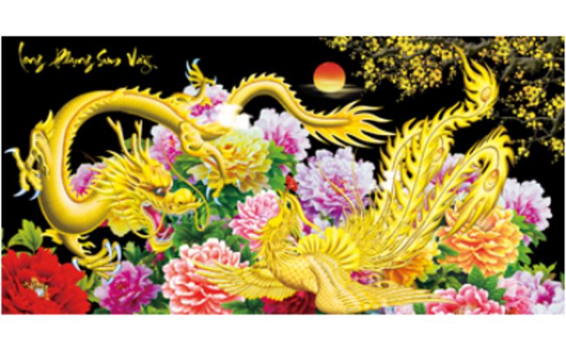 [HCM]TRANH THÊU LONG PHỤNG SUM VẦY DV6174