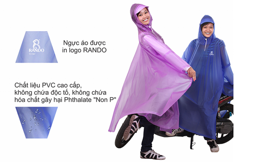 Áo Mưa Rando Cổ Rùa Trong Màu