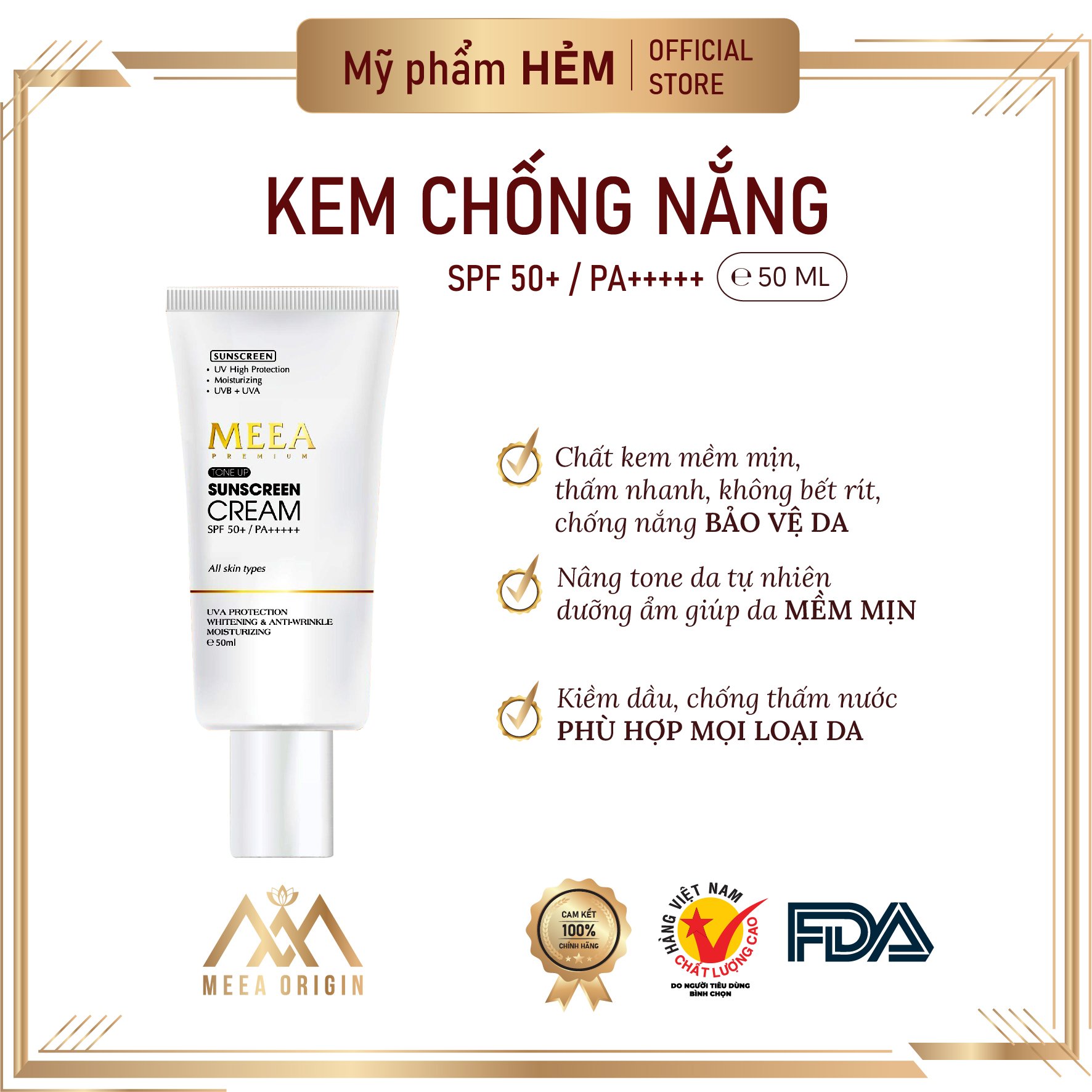 Kem Chống Nắng MEEA SPF 50+ , PA +++++