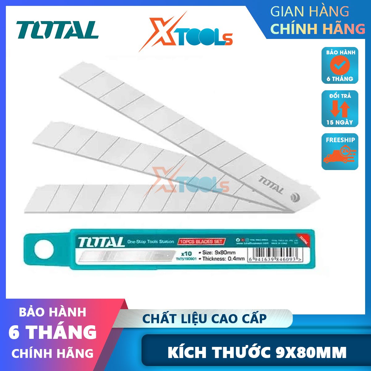 10 PCs set of total tht51904.0blade size 9x80mm blade support cutting carton sealing tape xtools