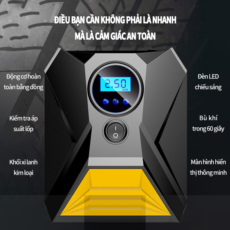 Máy bơm hơi cao cáp 12v Bơm lốp tự động mini đa năng