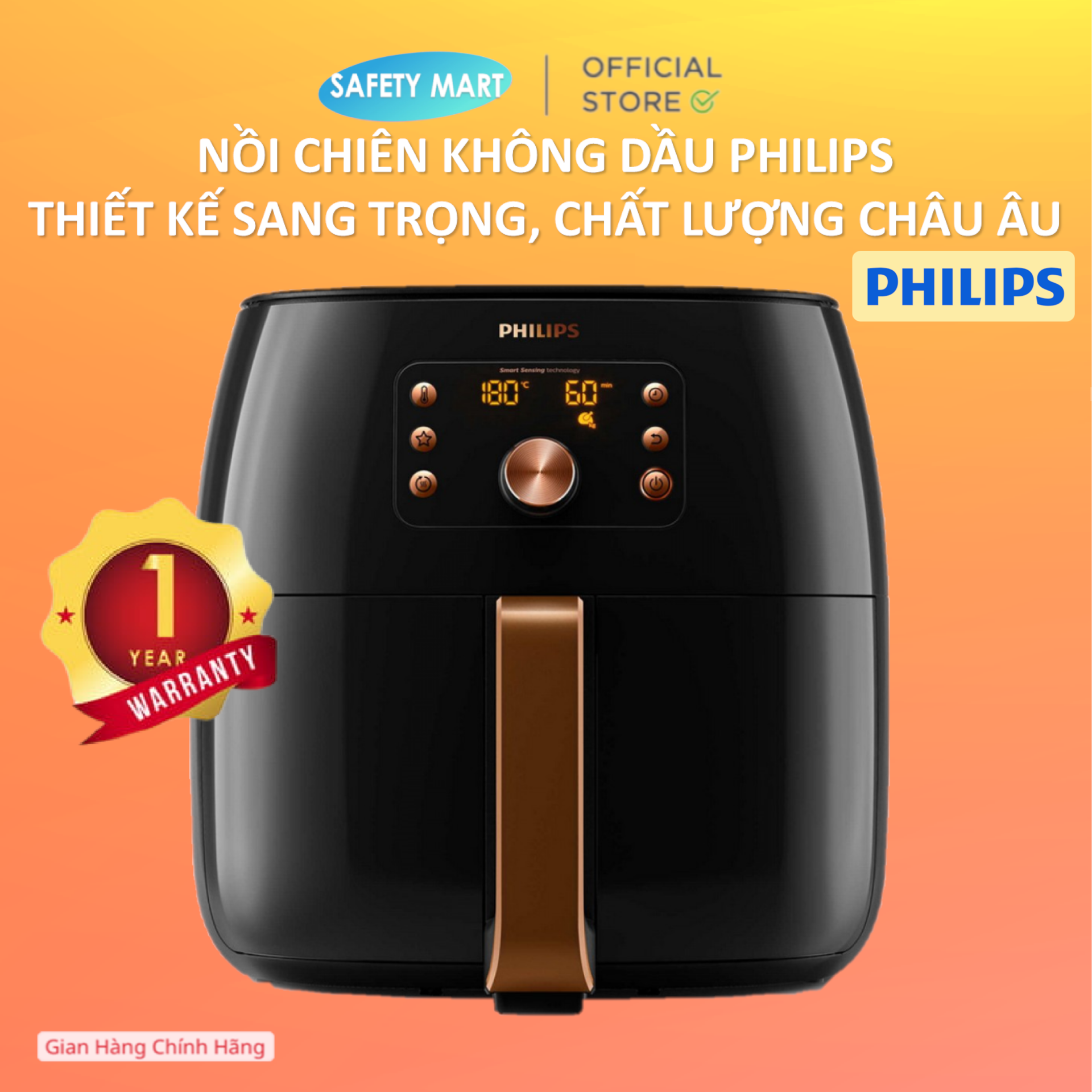 Air fryer oil Philips HD9860/90 XXL 7.3 liter 2200-2225W, 5 show cooking pre-installed-warranty 24 month-genuine goods safety Mart official