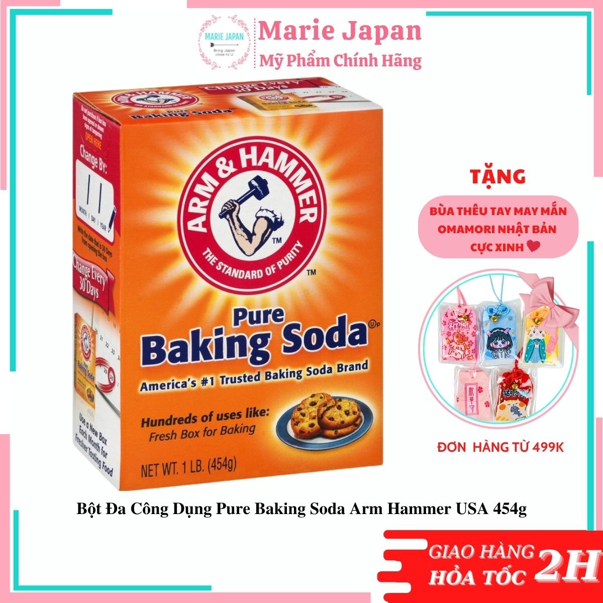 Bột đa năng trắng răng pure baking soda arm 454g