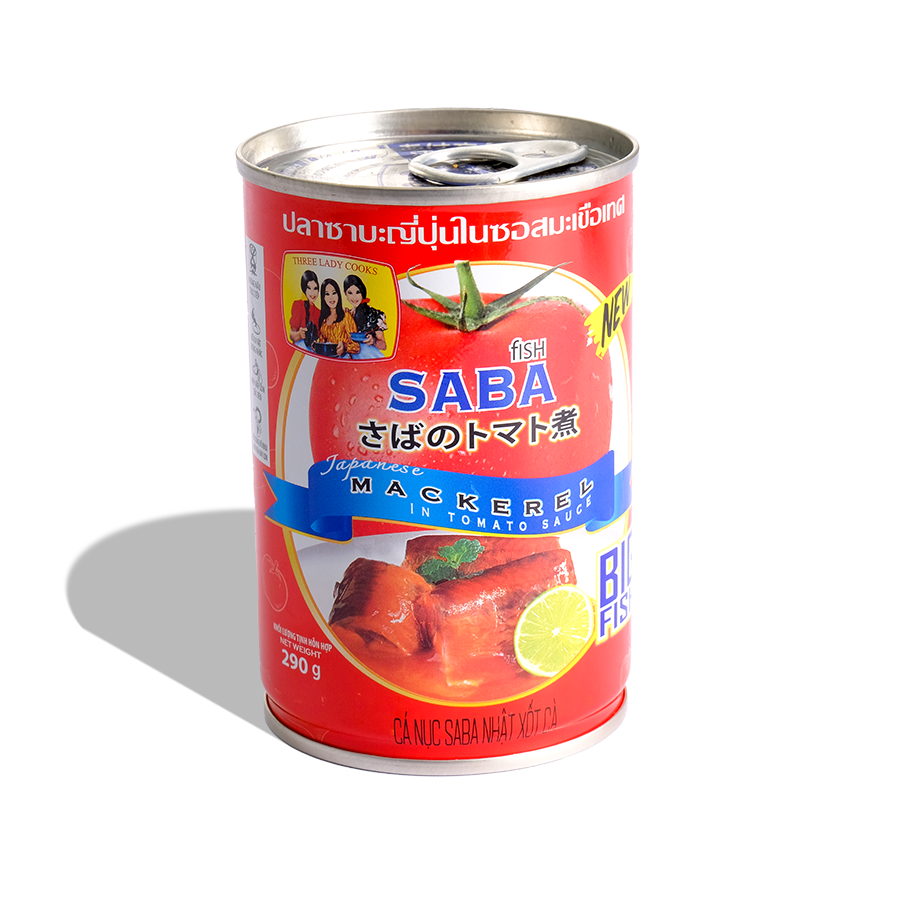 [Cá Hộp 3 Cô Gái] Cá SABA Xốt Cà Lon 290gr - Nắp giựt