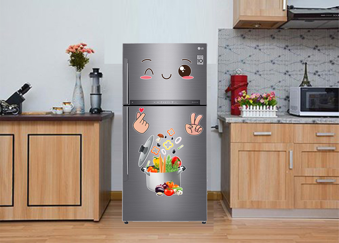 Decal trang trí tủ lạnh số 17