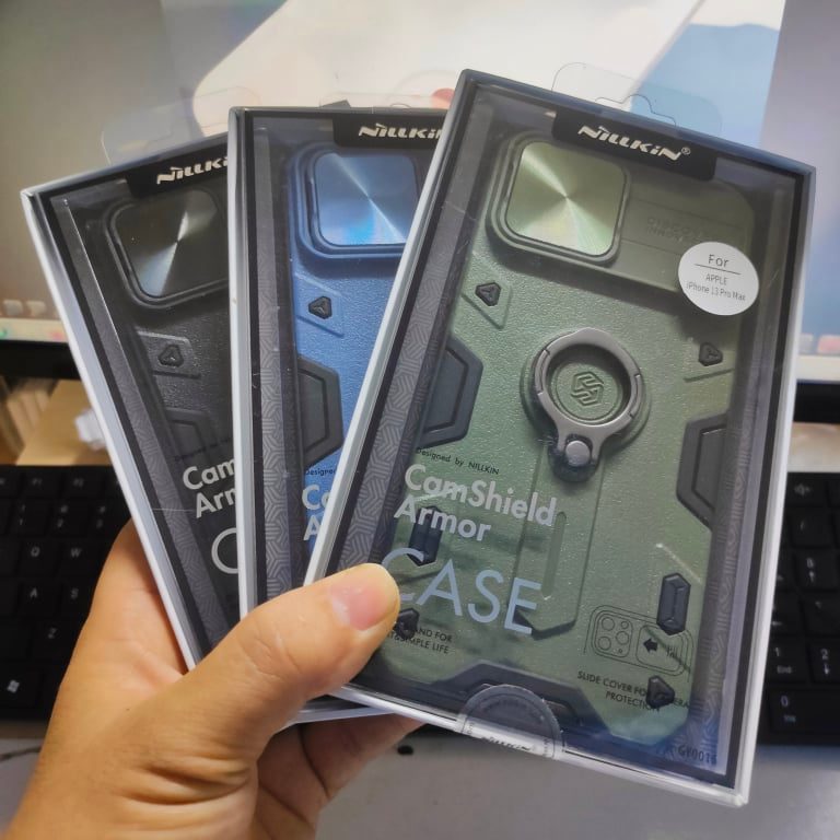 <>Ốp Lưng Cho Iphone 13 Pro Max Bảo Vệ Camera Hiệu Nillkin Camshield Armor