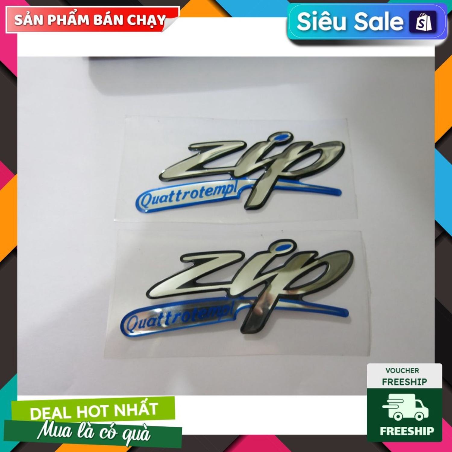 [CÓ MÃ MIỄN PHÍ VẬN CHUYỂN] Tem sườn cho xe Piaggio Zip chính hãng (2 chữ)