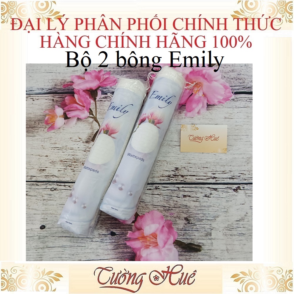 Bộ 2 Bông Tẩy Trang Emily Wattepads 100% cotton - 120 miếng x 2