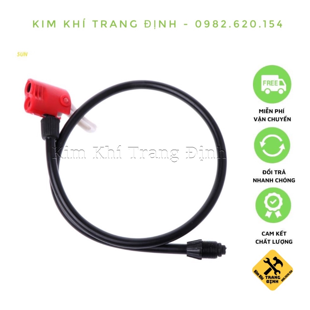Dây bơm hơi kèm van khóa thay thế dây bơm hỏng ống bơm bằng tay xe đạp xe máy