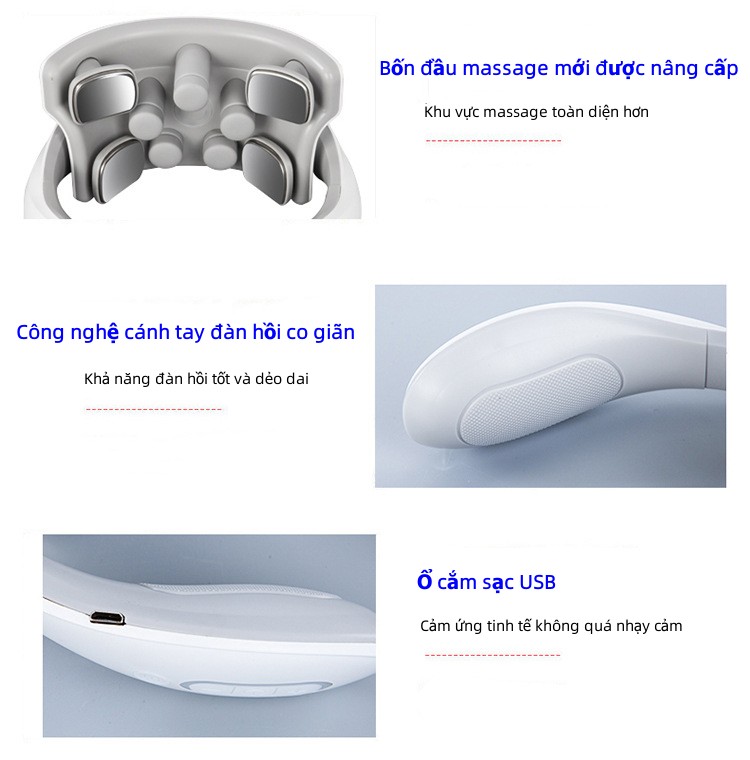 HOÀN TIỀN 15% - Máy massage cổ vai gáy Smart Neck Massage JT-88 có chườm nóng 42 độ C bản Plus 2023