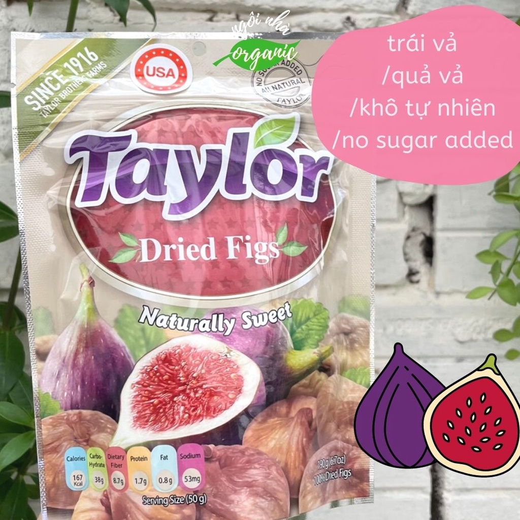 Trái vả khô tự nhiên 190g Taylor Dried Figs