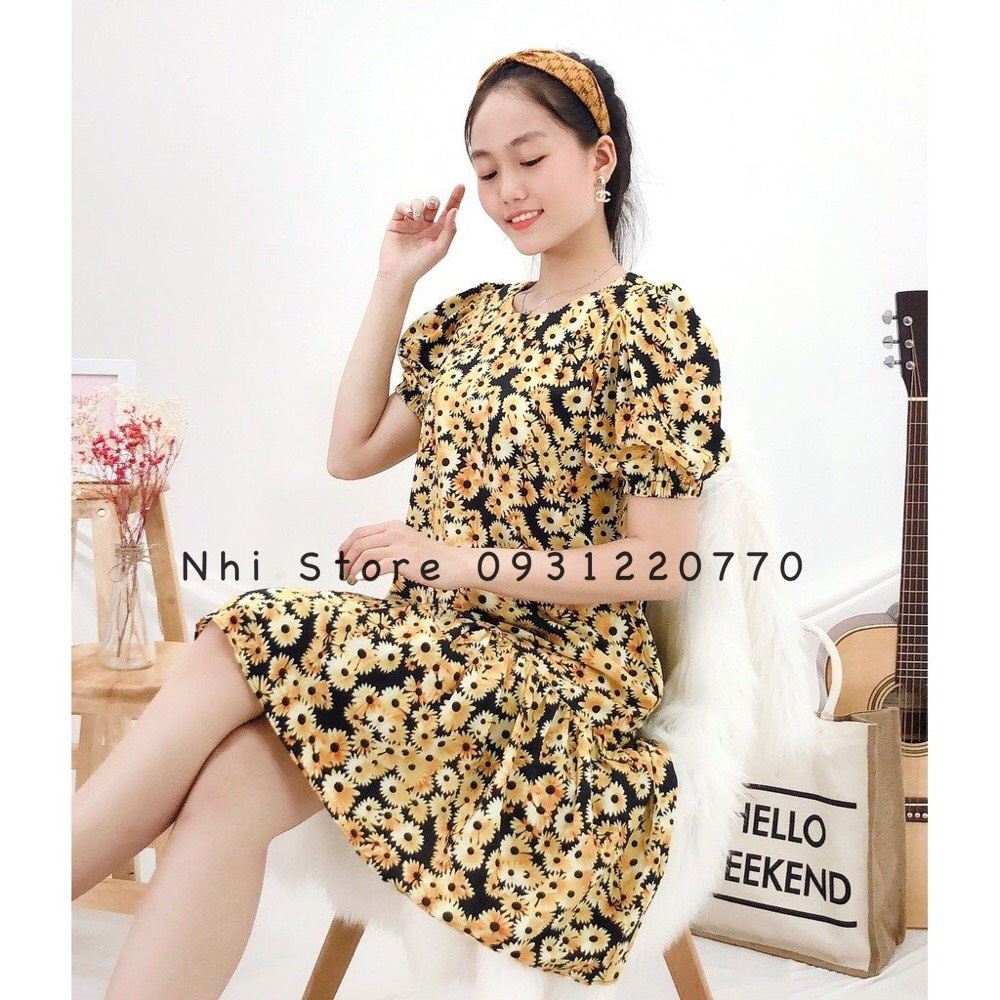 [ FreeShip ] [HCM]ĐẦM  SUÔNG LỤA THÁI HOA VINTAGE  FREESIZE DƯỚI 60KG