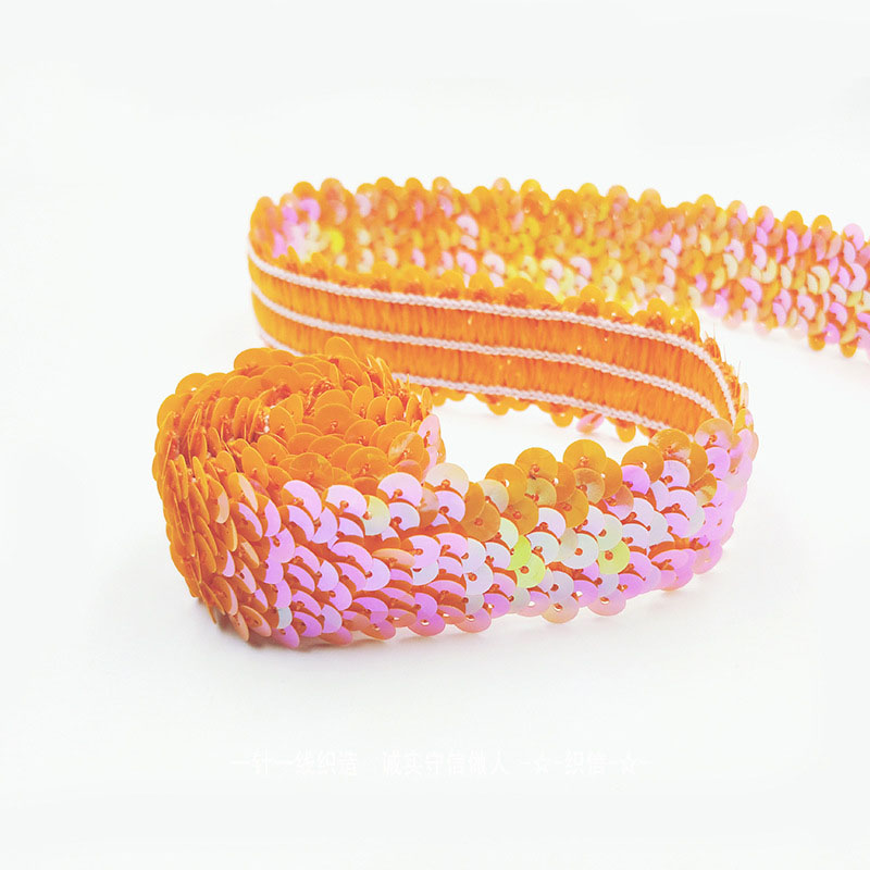 510 mét Sequins ren Rion 30mm chiều rộng đàn hồi ban nhạc ren TRIM căng vải may trang trí vành đai DIY may phụ kiện