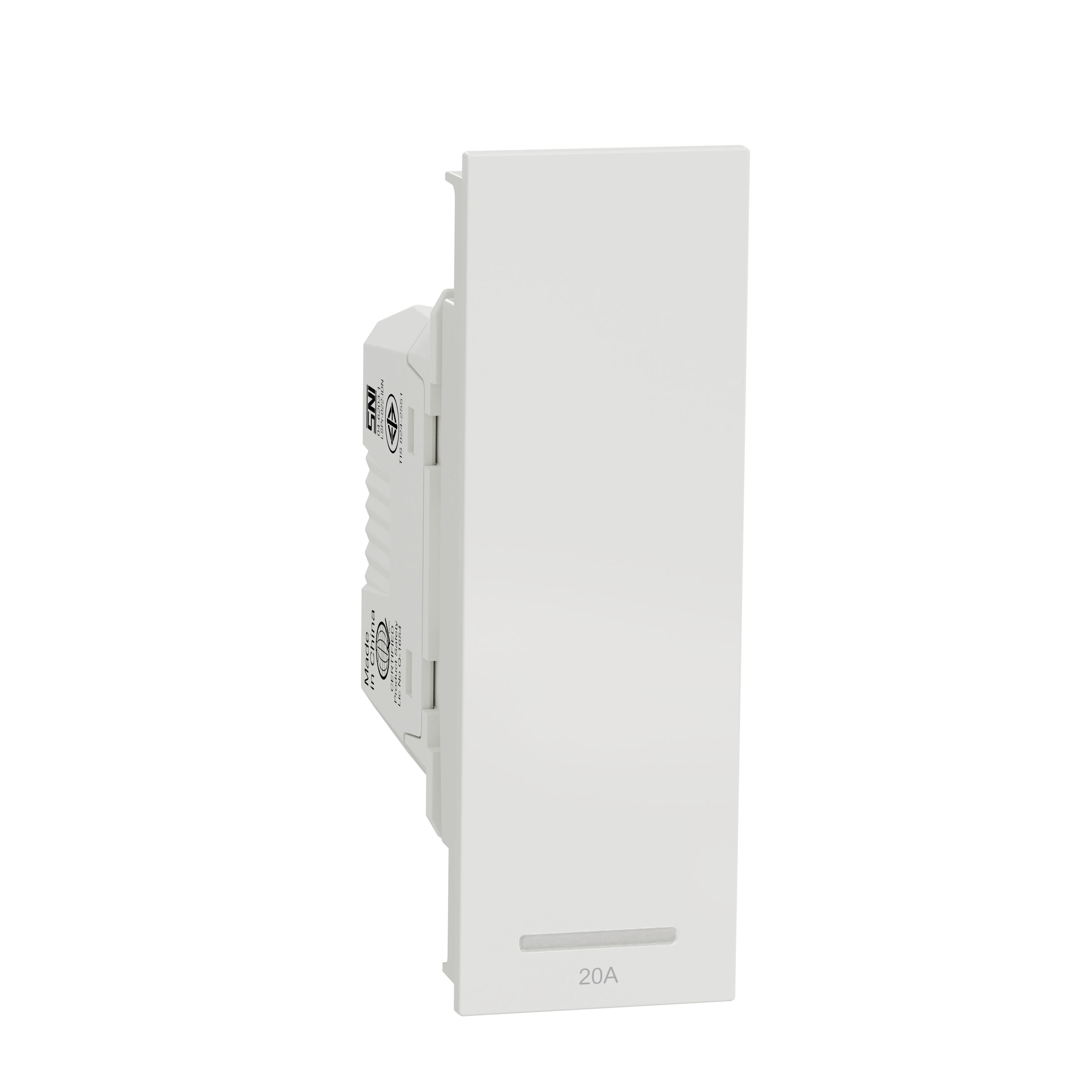 20A 250V~ DP SW w LED S sized, WE