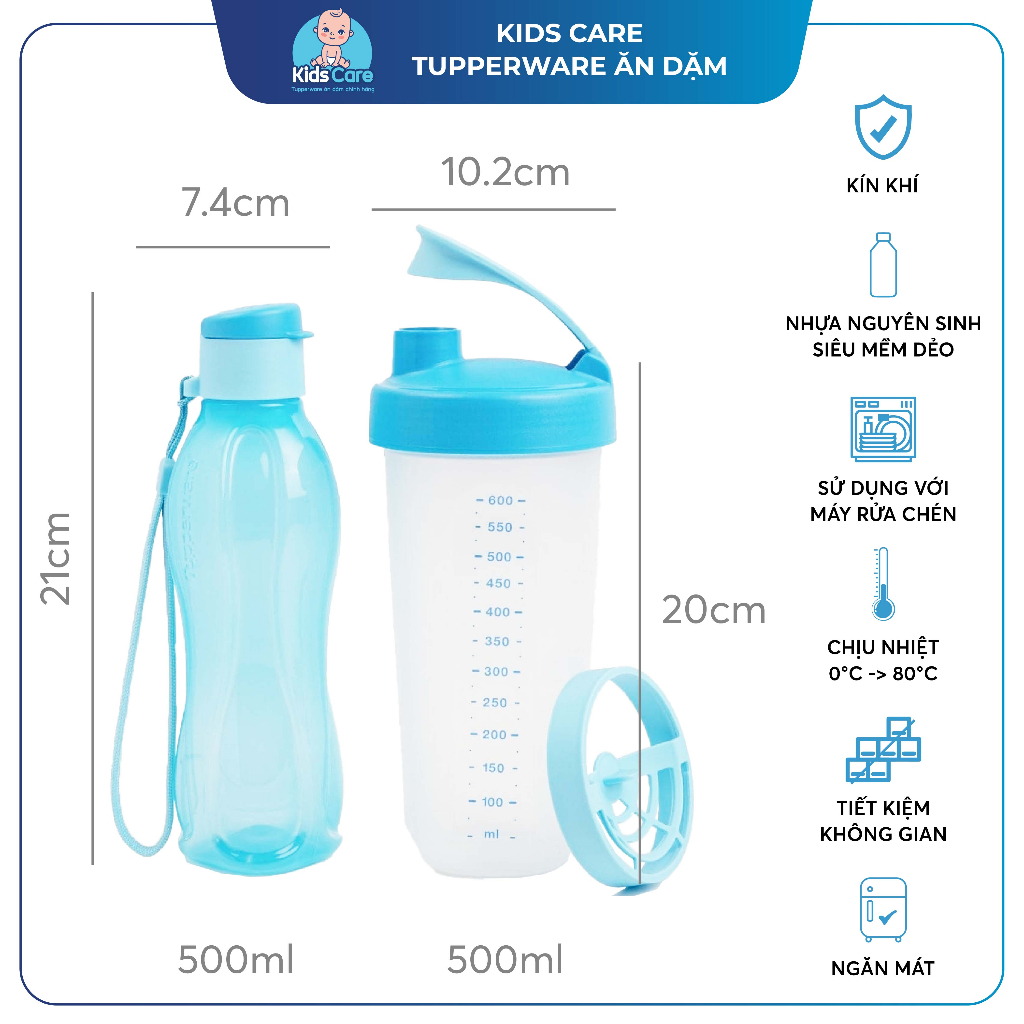 Bộ bình lắc dinh dưỡng Memberkit Shake N Go Gen II Tupperware