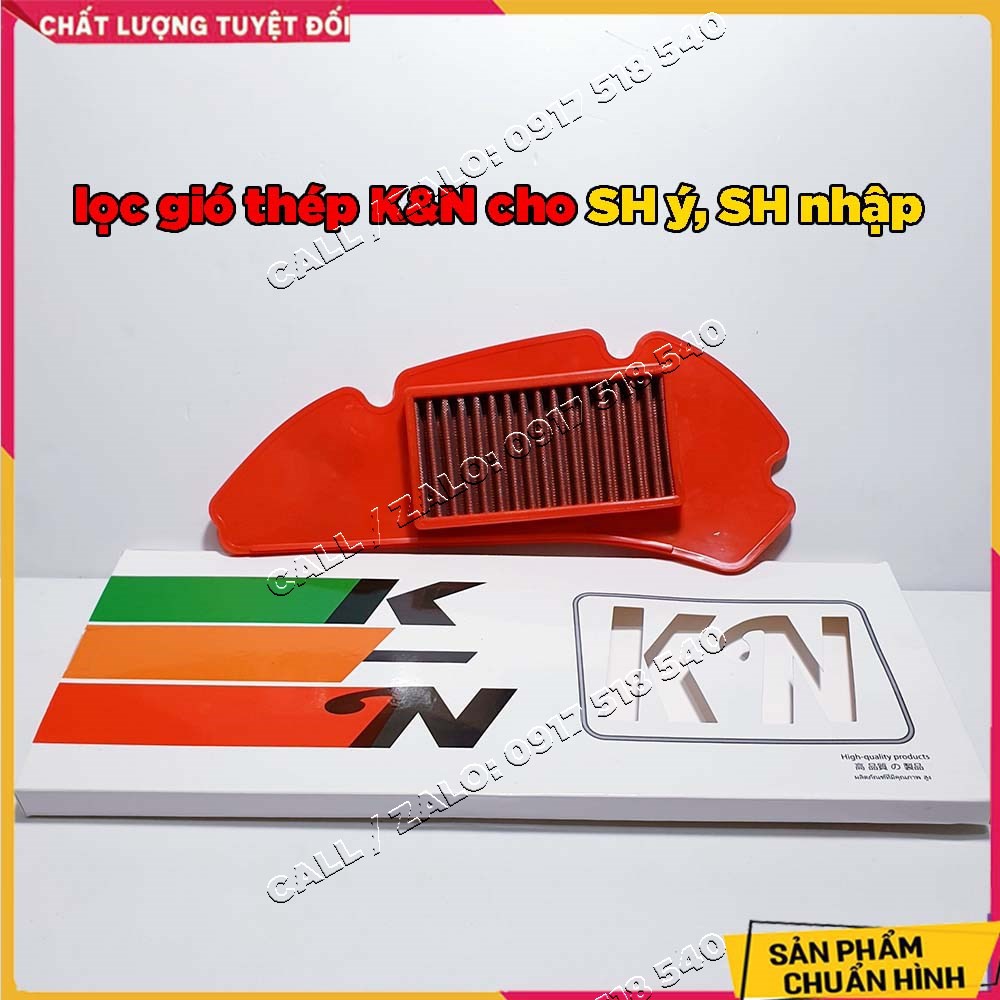 LỌC GIÓ SH Ý LƯỚI THÉP GẮN SH Ý / Dylan / Ps  (LỌC GIÓ K&N)