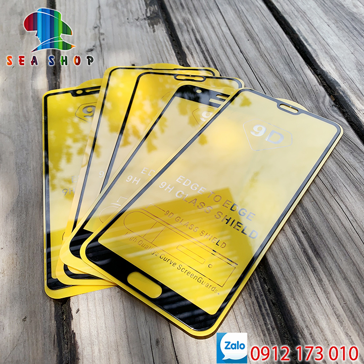 Kính cường lực HUAWEI full màn hình 9D cho tất cả các dòng máy / Kính cường lực HUAWEI: Nova 2i, nova 3e, nova 3i, nova 4i, nova 4e, Y6, Y7, Y9 Prime, Y9 Pro, Mate 20, Mate 30...  tràn màn hình - Seashop