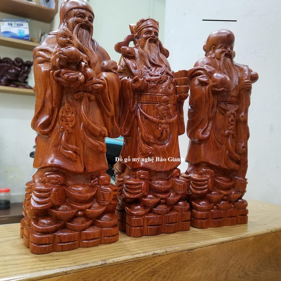 Bộ tượng tam đa gỗ hương