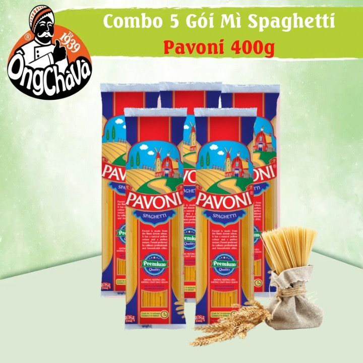 Combo 5 packs of Pavoni Spaghetti 400g