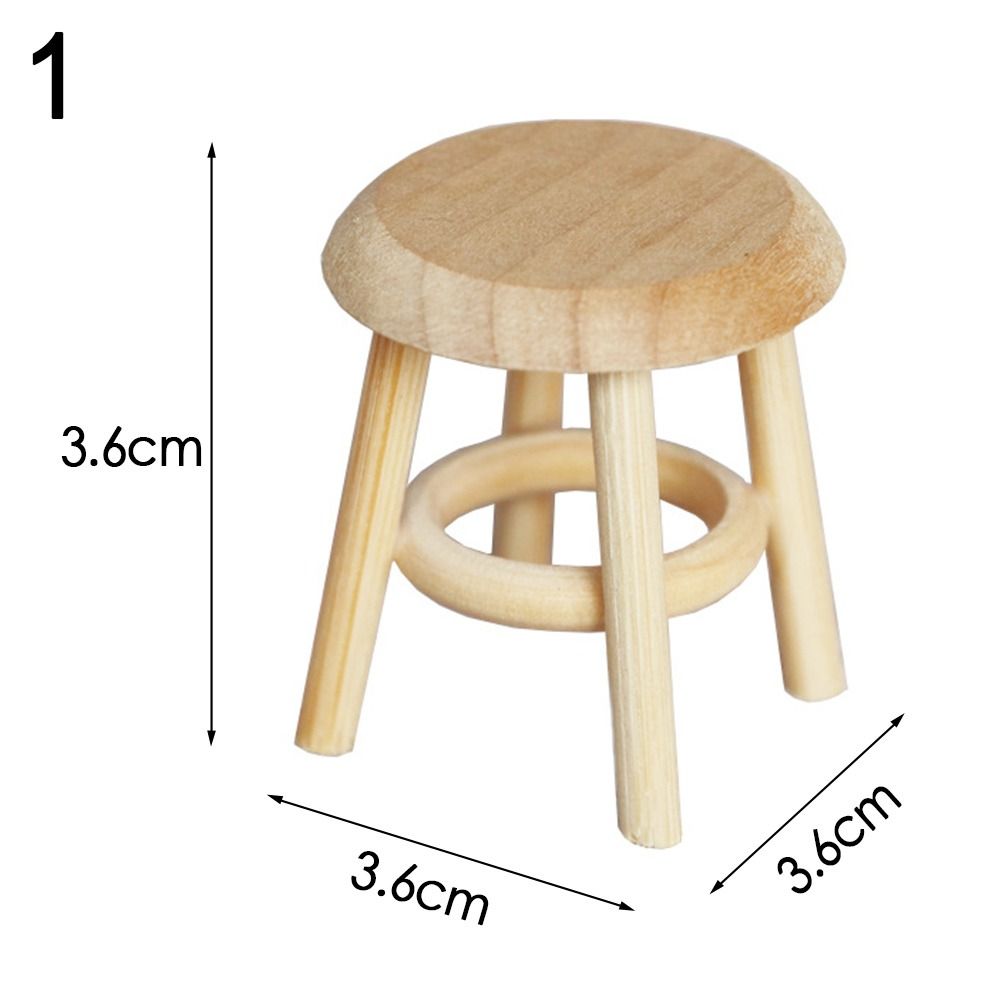 PRETTY MJ High Quality Miniature Accessories Mini Simulation chair Wooden Dining Table Doll House Decoration Table Furniture Toys