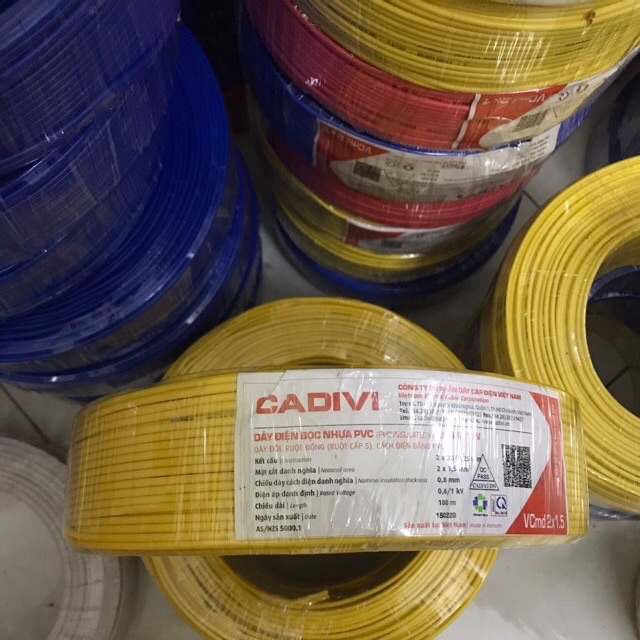 Dây điện đôi Cadivi 2 x 30 -( vcmd 2x1.5) - cuộn 100m