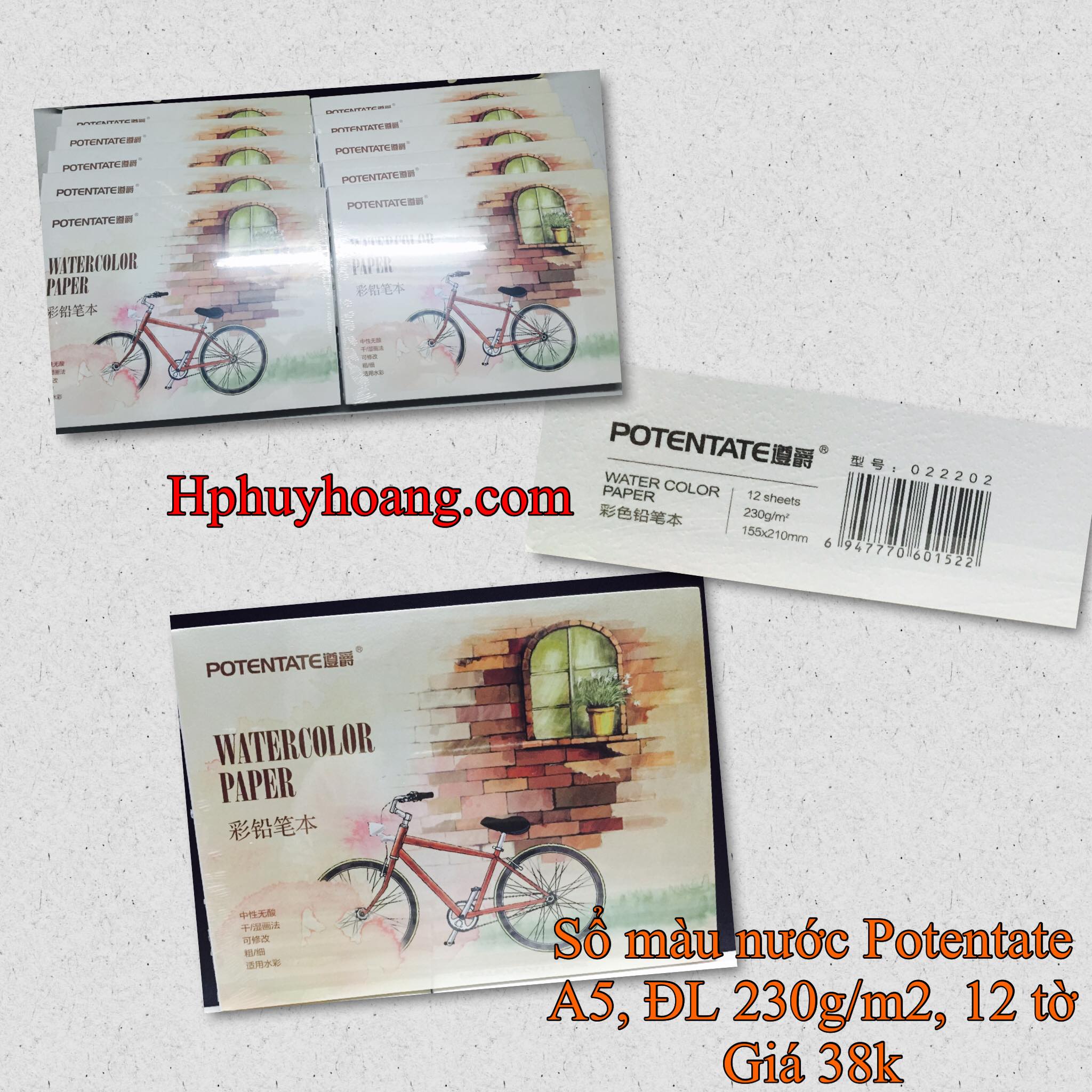 SỔ MÀU NƯỚC POTENTATE A5 XE ĐẠP