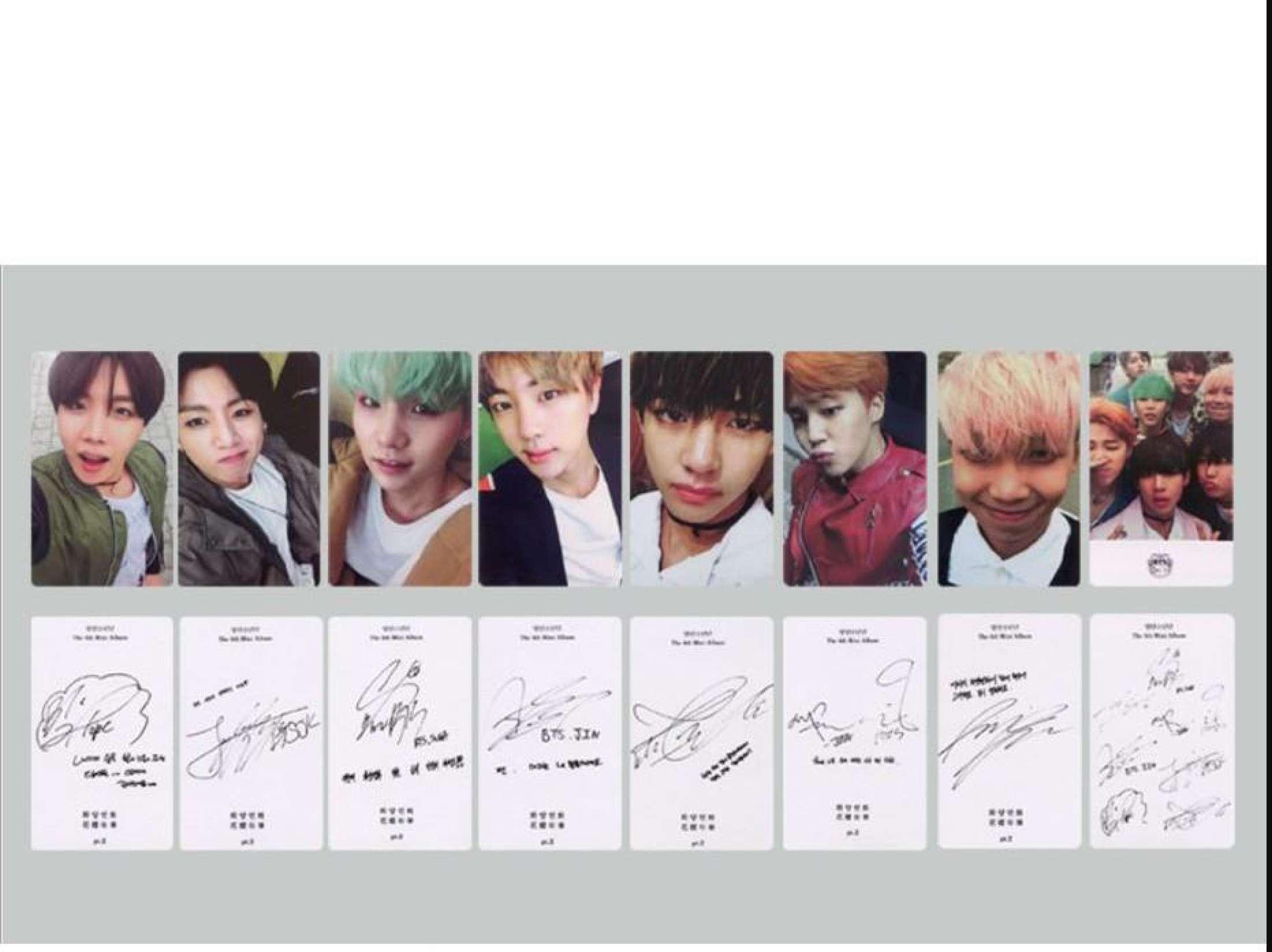 SET 8 CARD CÓ CHỮ KÍ BTS