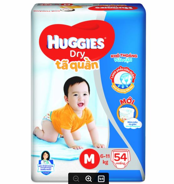 Tã quần Huggies Dry size M54 miếng (6 - 11kg)
