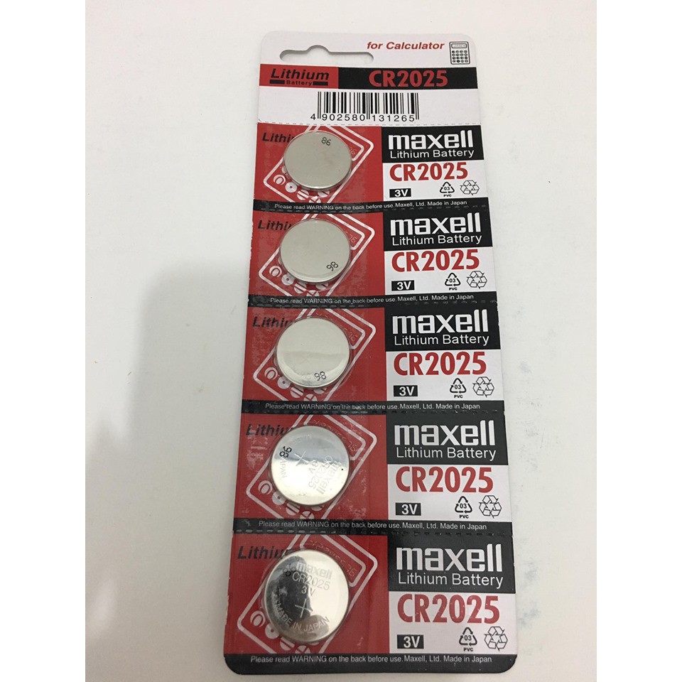1 vỉ 5 viên Pin maxell CR2025 lithium 3V
