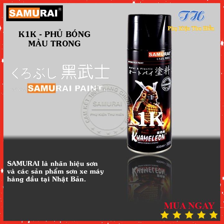 [HCM]Sơn Samurai Phủ Bóng K1K - Màu Trong