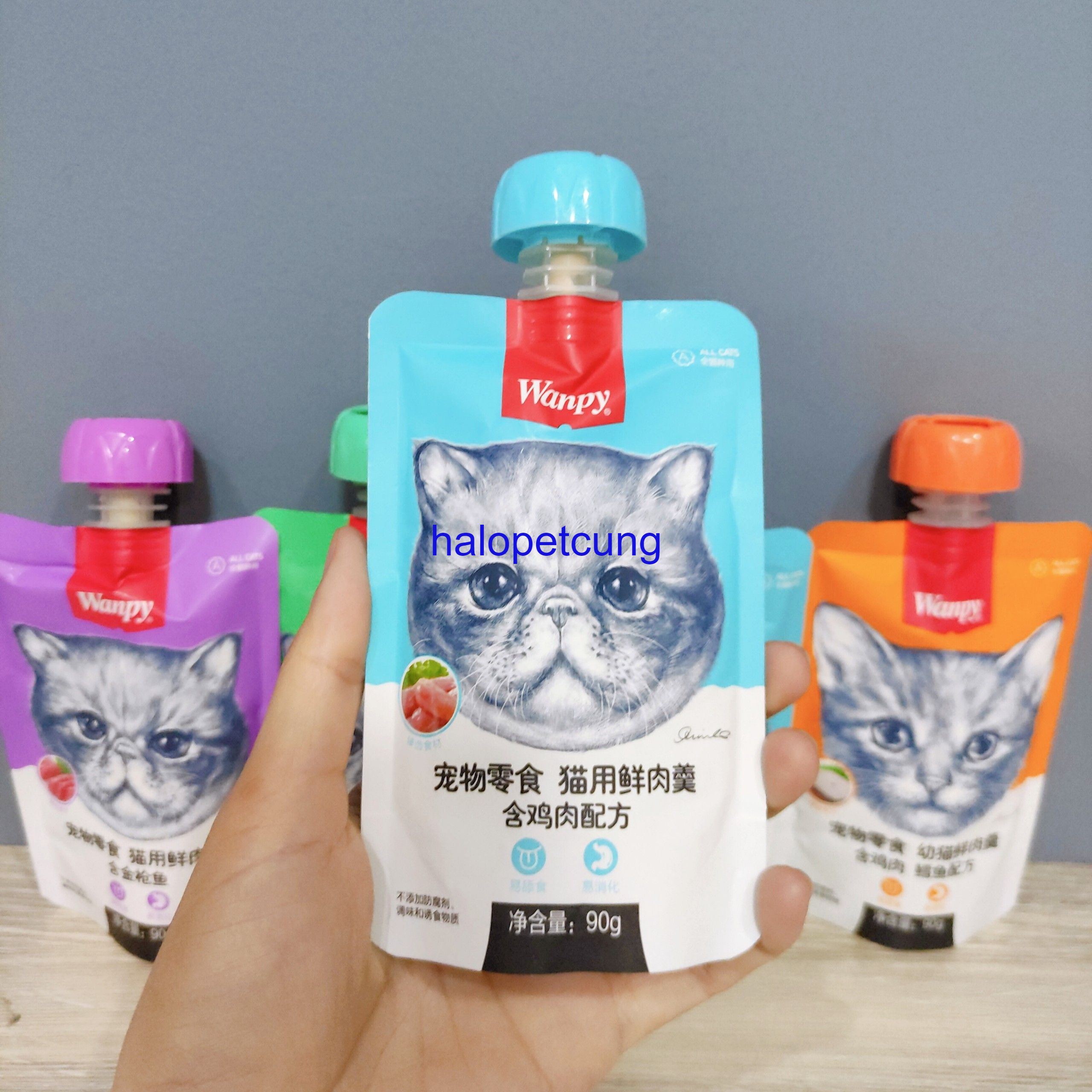 Súp Thưởng Cho Mèo Wanpy Nắp Vặn, Túi 90g