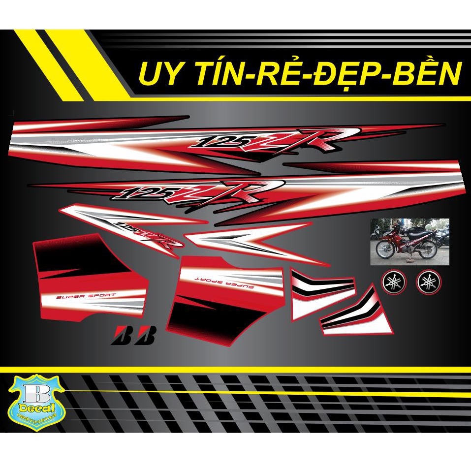 Tem rời Yaz 125zr đỏ đen
