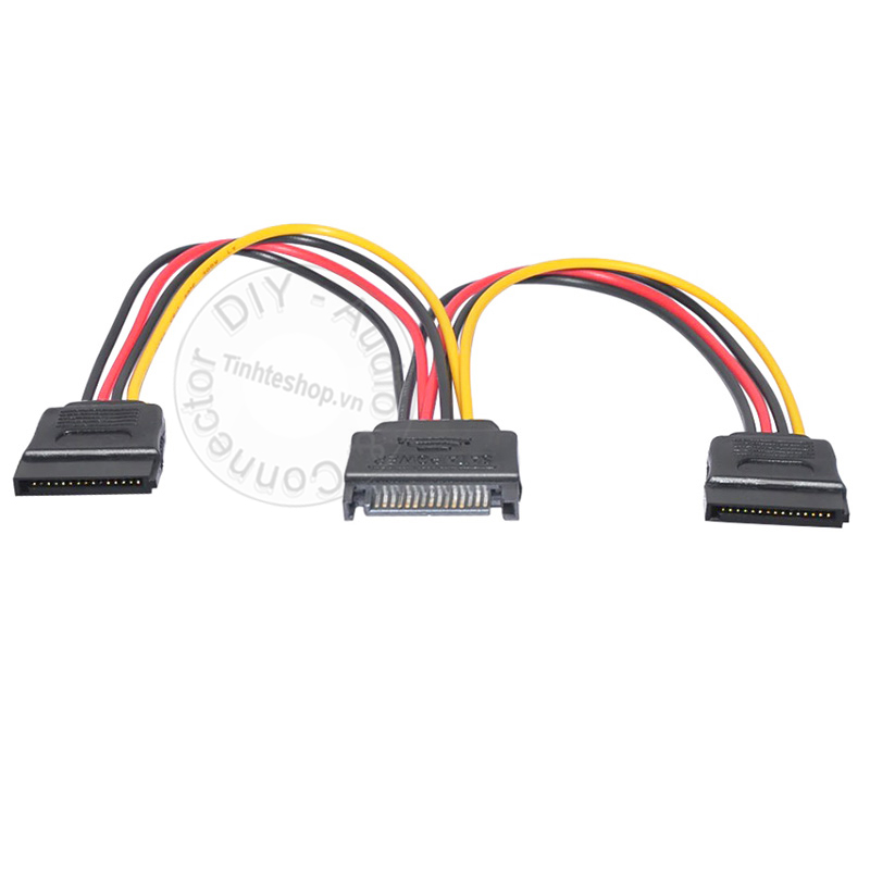 Dây cáp chia nguồn SATA 1 ra 2 20Cm - Chia từ nguồn SATA 1 thành 2 dùng cho 2 ổ cứng hoặc ổ CD