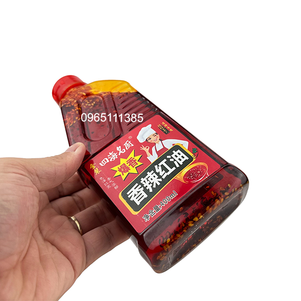 Dầu Ớt Vừng Cay Thơm Tứ Xuyên 400ml (Loại Ngon)