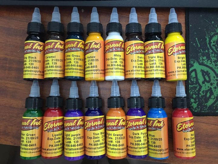 Combo Bộ 16 màu mực tập xăm Eternal Ink 30ml