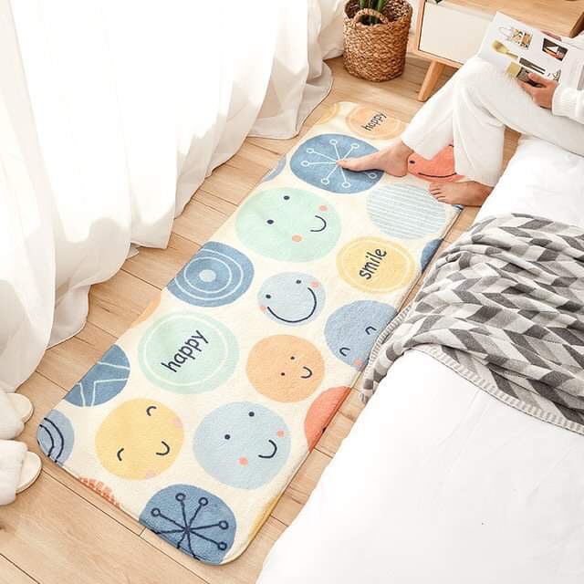 Thảm lông trải sàn trang trí nhà cửa, phòng ngủ, thảm chùi chân, lau chân mềm mịn, decor nhà cao cấp 50x120cm
