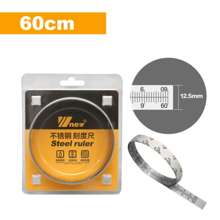 Thước dán inox 2 chiều - Thước dán cữ cắt gỗ máy cưa bàn dài 1m đến 2.5m