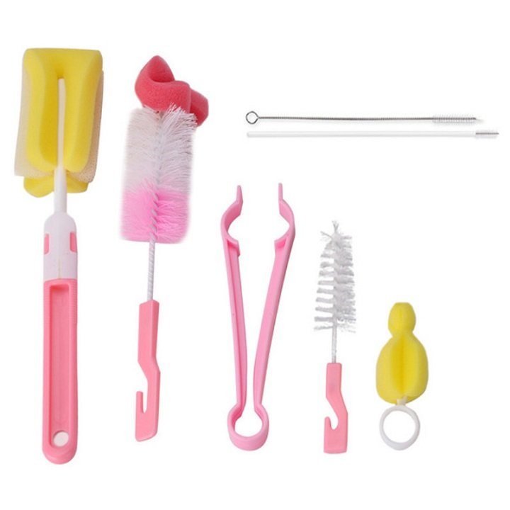DỤNG CỤ VỆ SINH BÌNH SỮA, NÚM VÚ - BỘ 7 MÓN – DP775