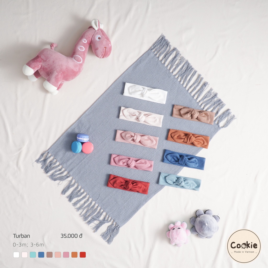 Turban- băng đô cho bé gái 0-6 tháng- Cookie (8 màu)
