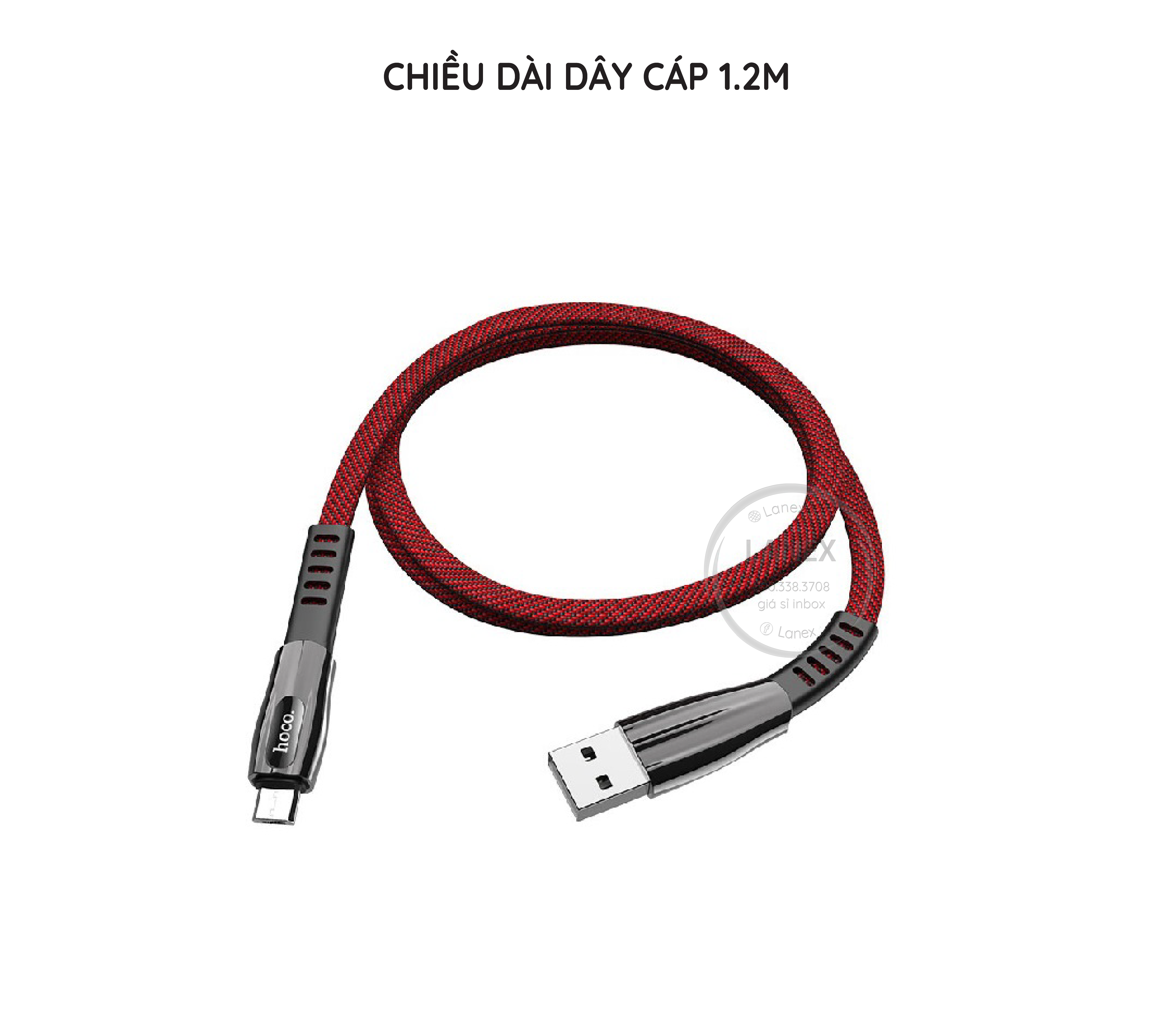 Cáp Sạc Nhanh Hoco U70 Dây Dù Micro 2.4a Dài 1.2m