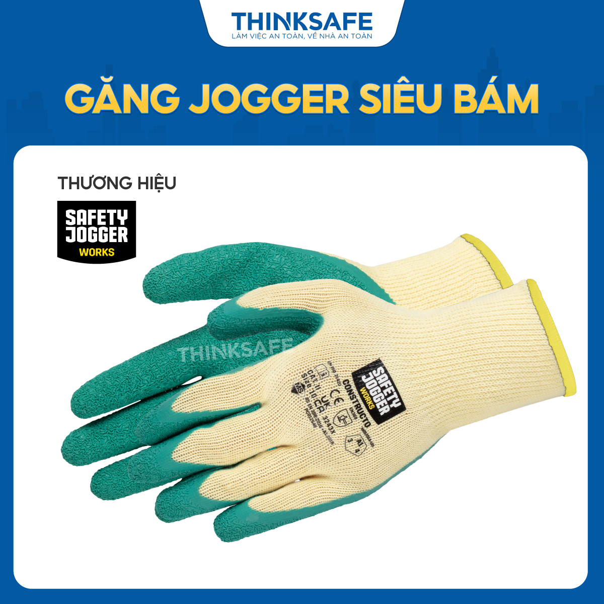 Thinsafe ultra-strong grip Pu rubber coated look out safety gloves for work-'t work