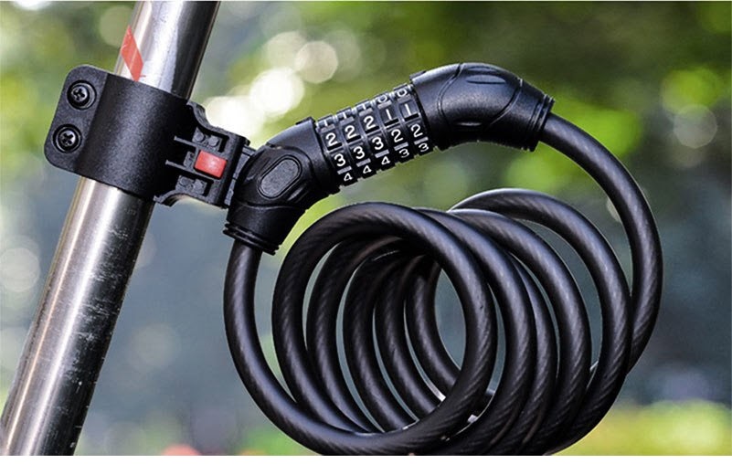 Khóa dây 5 số đổi mật khẩu cho xe đạp dài 1,2m chất lượng cao